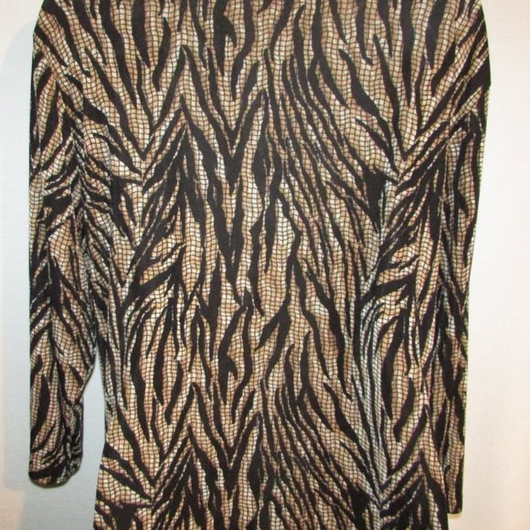 Carol Rose Animal Print Splice Front Knit Top Sz 2X - Picture 4 of 5